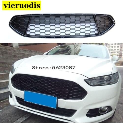 For Ford Mondeo 2013 2014 2015 2016 Car ABS Material Grille Modify Mustang Grilles Shiny Black Lacquer Bake Front Mesh Grills