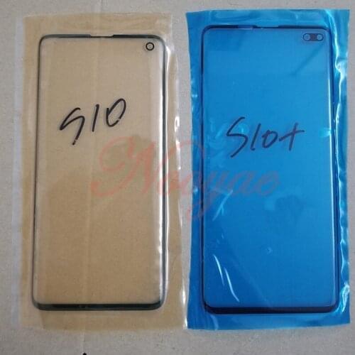 Black Cover On Front Touch Sensor Digitizer LCD Display Glass Panel For Samsung S10 / S10 plus Outer Glass Lens Screen