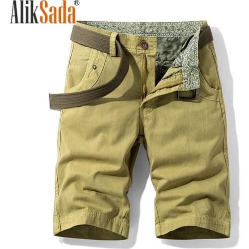 Aliksada Workwear Menshorts 2021 Summer Thin Section Outer Pants,loose Casual All-Match Cotton Sports Five-Point Men Shorts