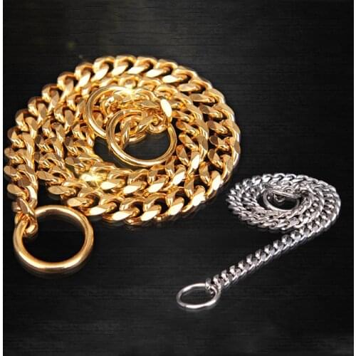 Heavy Duty Stainless Steel Pet Dog Collar Choke Chain for Large Dogs Pitbull Strong Collar Silver Gold Chrome Training Collar