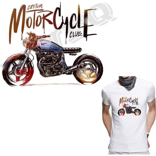 Heat Transfer Stickers For Clothing Motorcycle Patches For T-shirt Dresses Washable Iron-on Patches DIY Accessory