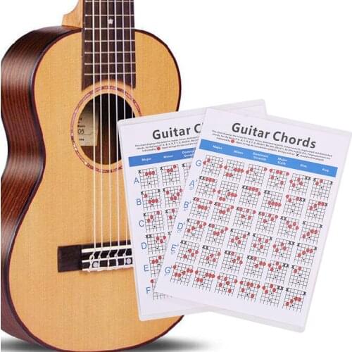 Electric Guitar Practice Chords Scale Practice Chart Stickers Tool Lessons Music Learning Aid Tabs for Beginner Guitar Lovers