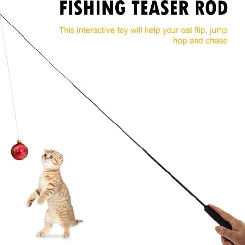 Cat Teaser Wands Cat Interactive Toy Three-section Adjustable Retractable Fishing Pole Wand Colorful Funny Cat Kitten Home Toy