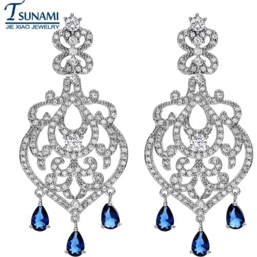 High quality four - colored drop of zircon earrings Wedding jewellery for girls ER-118