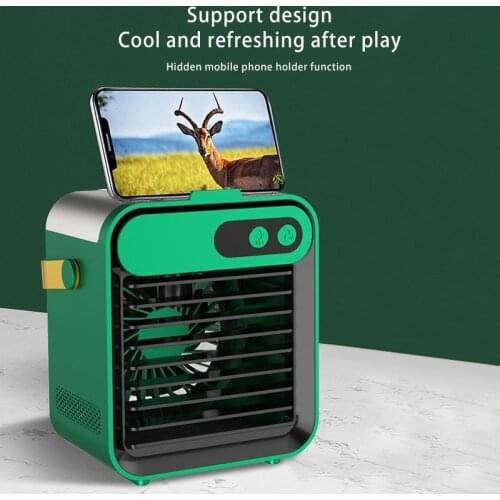 USB Charging Rechargeable 3-Speed Control Portable Summer Air-Cooled Personal Desktop Mini Air Conditioner Water Spray Fan
