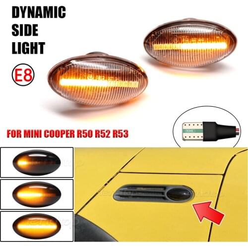 12V For BMW MINI Cooper R50 R52 R53 2002-2008 Scroll Dynamic Blinker Sequential Falshing Light Turn Signal Side Marker Lamp