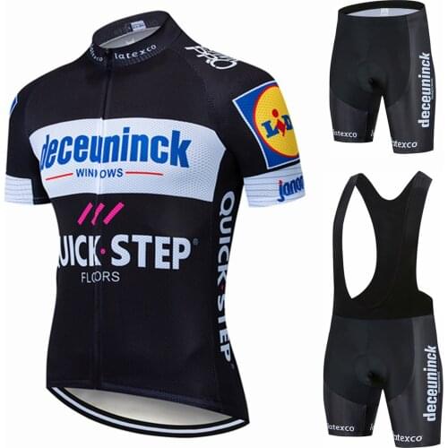 2021 Black Quick·Step Team Cycling jersey 19D Bike Shorts Set Ropa Ciclismo MENS Summer Pro BICYCLING Maillot bottom Clothing
