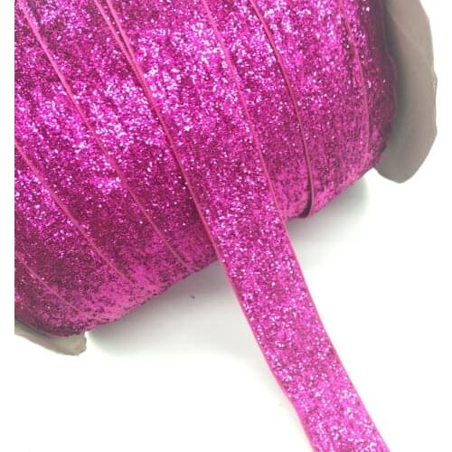 3 Yards 1"(25mm)Wide Glitter Rose Velvet Ribbon Headband Clips Bow Wedding Decoration