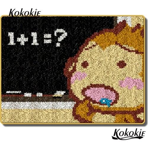 3d diy tapijt latch hook rug canvas monkey printed vloerklee foamiran for needleworksets knooppakket crocheting tapis home decor