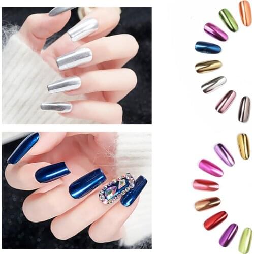 4 Colors/Set Hot Nail Art Powder Mirror Shining Glitter Sequins Nail Powder DIY Manicure Decorations Tools