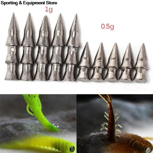 5/8pcs Tungsten Nail Pagoda Fishing Sinker Small Thin Worm Weights Sinkers Fishing Tackle Insert Into Soft Plastic Lures