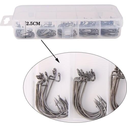 50Pcs/Box Fishing Hooks Set High Carbon Steel Single Fishhook Fly Fishing Jip Barbed Carp Hooks Sea Tackle Accessories
