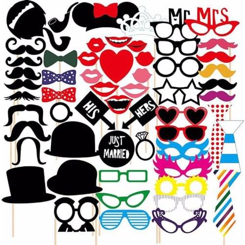 58pcs/Set New Design Colorful Fun Lip Wedding Decoration Photo Booth Props Wedding Party Decoration Mariage Wedding Gifts