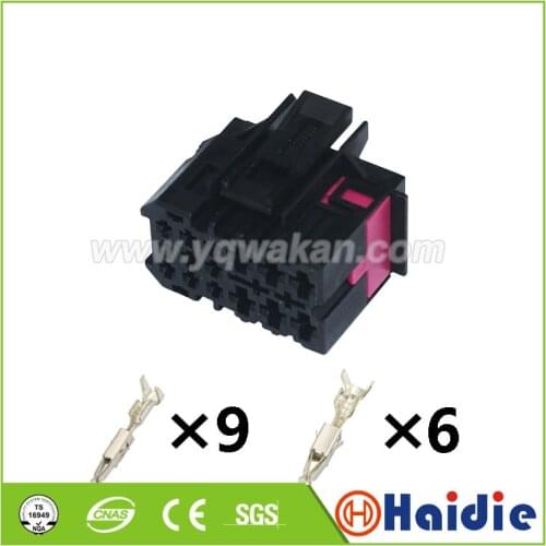 Free shipping 2sets 15pin plastic housing plug 1JO962615 15p wire harness cable unsealed connector 1JO 962 615