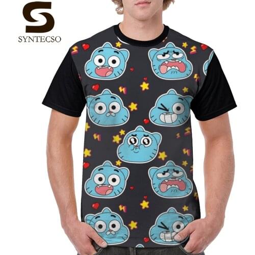 Gumball Amazing World T Shirt Gumball Pattern T-Shirt Awesome Streetwear Graphic Tee Shirt 100 Polyester Oversized Tshirt