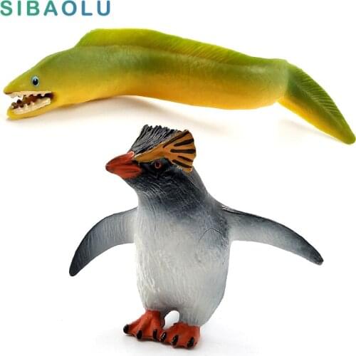 Simulation Small sea Eel Fish Penguin Animal Model miniature garden figure home decoration accessories decor Pvc fairy Figurine