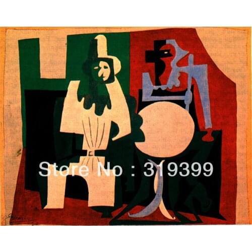 Oil Painting Reproduction on Linen canvas,PIERRO1 by pable picasso ,,Museam Quality,Free fast shipping,HANDMADE