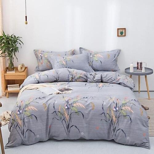 Bedding set Pure color Leaves Flowers European style Pure cotton Bed sheet, Duvet cover pillowcase 3/4pcs new product