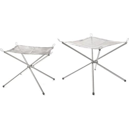 Bonfire Campfire Pit Camping Wood Stove Stand Frame Fire Rack Stainless Steel Foldable Mesh Fire Pit Outdoor Wood Heater Heating