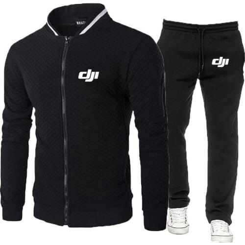 New Mens Dji Mavic Pilot Print Spring Autumn 2 Pieces Fitness Tracksuit Hooded Sweatshirt+pants Pullover Hoodie Sportwear Suit