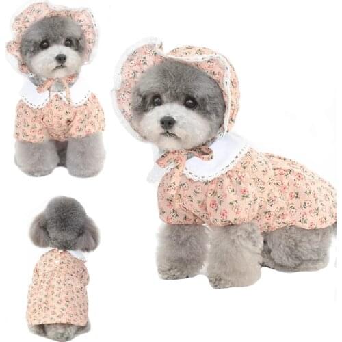 Cute Summer Dog Clothes Puppy Hanbok Small Dog Dress Skirt Yorkshire Poodle Pomeranian Shih Tzu Pet Costume Cap Cat Hat Dropship