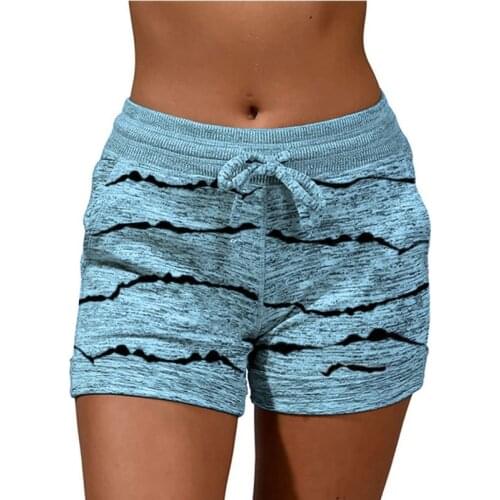 #48 Fashion Women Drawstring Casual Pocket Loose Printed Sports Shorts Short Casual Color Bottom Pantalon Corto Mujer
