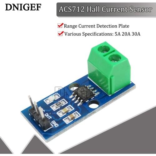 DNIGEF ACS712 Module Hall 5A 20A 30A Current Transducer Range Detection Board Application Module For Arduino