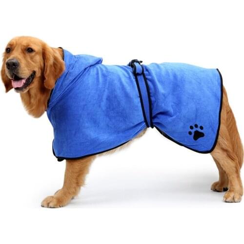 Soft Fast Absorbent Fiber Pet Dry Towels Pet Bathrobes Dog Cat Bathrobes with Hat Pupuy Cat Pet Grooming Products Dog Supplies