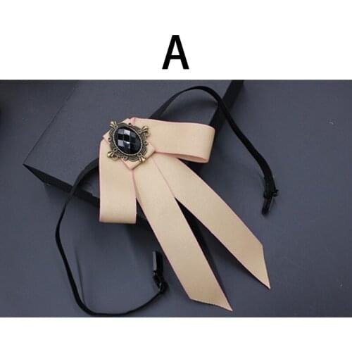 New Retro Cloth Art Bow Tie Fabric Neck Ties Crystal Bow Tie For Womens Tops And Blouses Shirt Collar Accessories