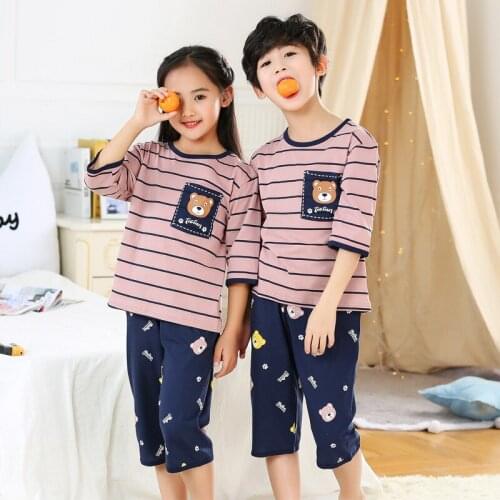 Summer Childrens Pajamas Baby Boys Clothing Sets Cartoon Short Sleeve Kids Pajamas Cotton Girls Sleepwear Suits Boy Nightwear