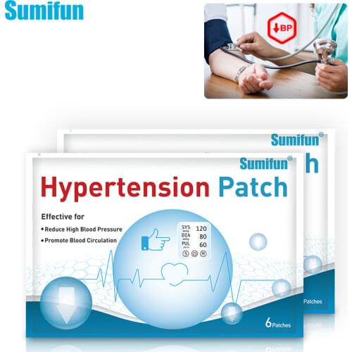 Sumifun 6Pcs/bag Anti Hypertension Patch Control High Blood Pressure Clean Blood Vessel Reduce Sugar Diabetes Herbal Plaster