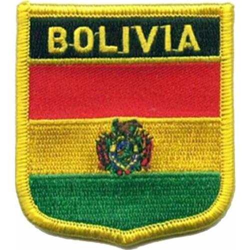 Bolivia Country Flag Patches/Badge Made by Twill 3" Merrow Border with PVC Backing Welcome Custom and MOQ50pcs Free Shipping
