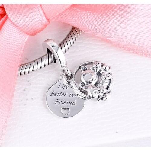 Genuine 925 Sterling Silver Bear Fox & Squirrel Dangle Charm 2020 New Autumn Charm Fit Bracelet Beads for Jewelry DIY Making