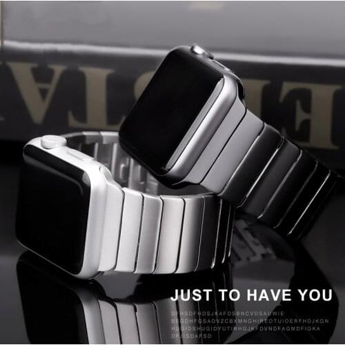 Link Strap band For apple watch 6 band 44mm 40mm bracelet 1:1 316L Stainless steel metal band iWatch series 5 4 3 42mm 38mm