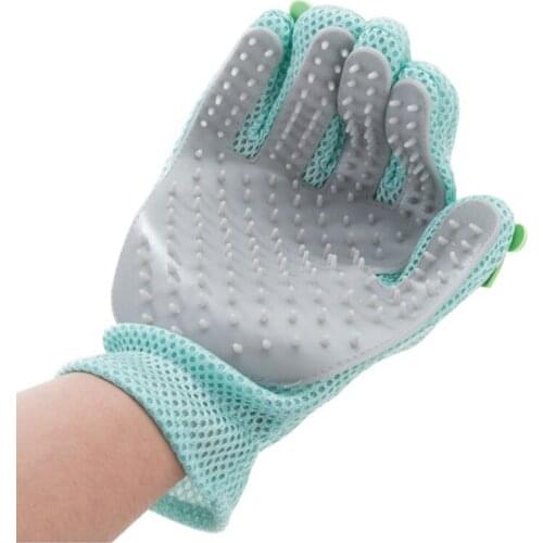 Silicone Cat Grooming Glove Pet Hair Deshedding Bath Brush Comb Enhanced Five Finger Design Glove For Pet Dog Cleaning Massage