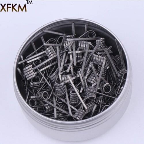 XFKM 50/100 pcs twisted Fused Hive clapton coils premade wrap Alien Mix twisted Quad Tiger Heating Resistance rda coil