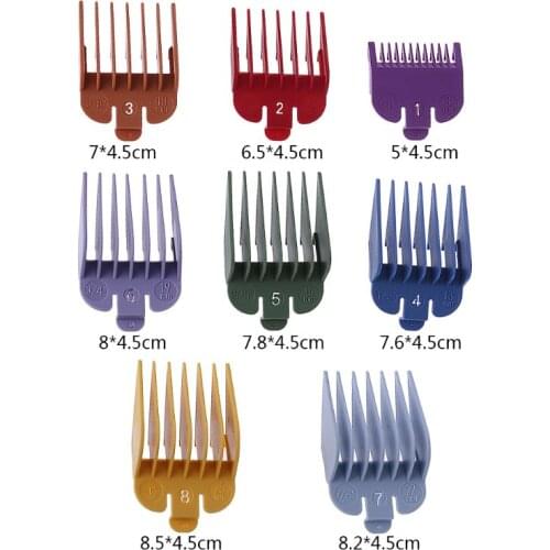8P Universal Hair Clipper Limit Comb Guide Attachment Size Barber Replacement for Wahl with Clip 3171/500 1/8in to 1in Set