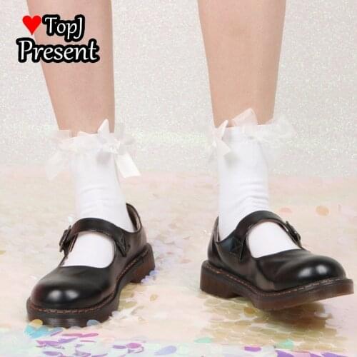 Japan hand-tied bow cute socks Princess Socks Girls Harajuku Comfortable Socks Lolita Multi-ply lace bow tie socks Student socks