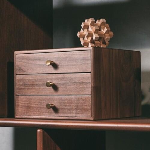 Storage Drawers Organizers Solid Wood 3-Layer Drawer Storage Organizer Storage Drawers Wooden Small Storage Drawers Cabinet