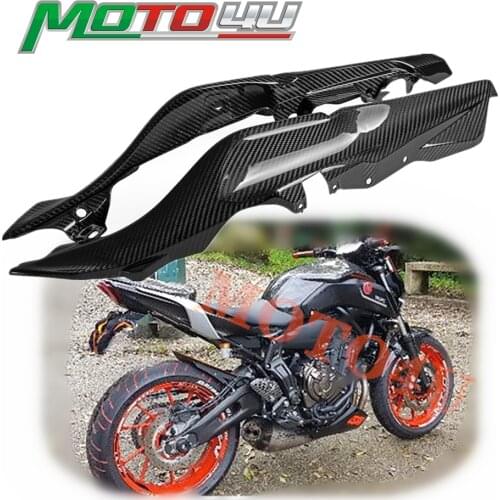 Real Carbon Fiber Rear Tail Side Seat Frame Cover Motorcycle Fairing Cowl Gloss For YAMAHA MT07 MT-07 MT 07 2018 2019 2020