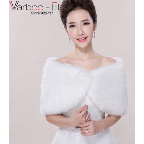 VARBOO_ELSA winter wedding coat 2018 new bridal shawl faux fur wedding cape wedding ivory coat bridal hooded fur cloak bolero