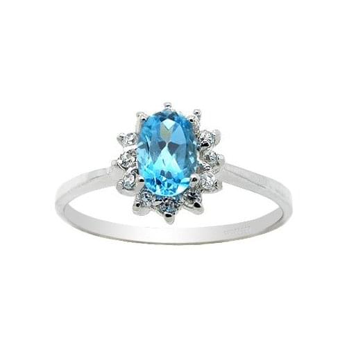 Classic 925 Silver Engagement Ring for Woman 4mm*6mm VVS Grade Natural Topaz Silver Ring Solid 925 Silver Topaz Ring