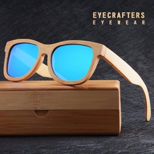 100% Natural Bamboo Wood Sunglasses Polarized Mens Retro Vintage Mirrored Sunglasses Womens Brand Designer Wooden Sunglasses