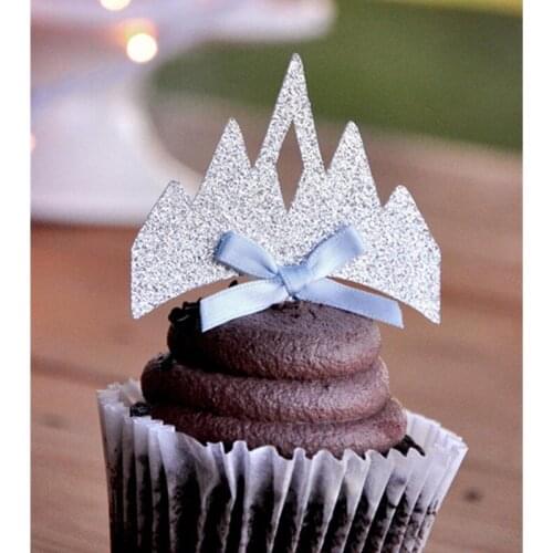 2020 Custom Personalize Glitter Crown Cupcake ToppersWedding paty Birthday paty Frozen Birthday Decor