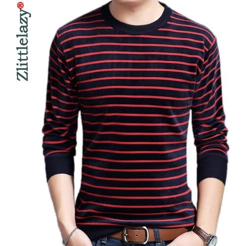2020 New Designer Pullover Striped Men Sweater Mens Thick Winter Warm Jersey Knitted Sweaters Mens Wear Slim Fit Knitwear 53016