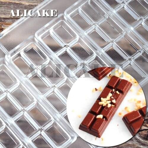 3D Polycarbonate Chocolate Mould Tray for Moldes Chocolate Bar Molds Form Bakery Baking Mold Pastry Tools