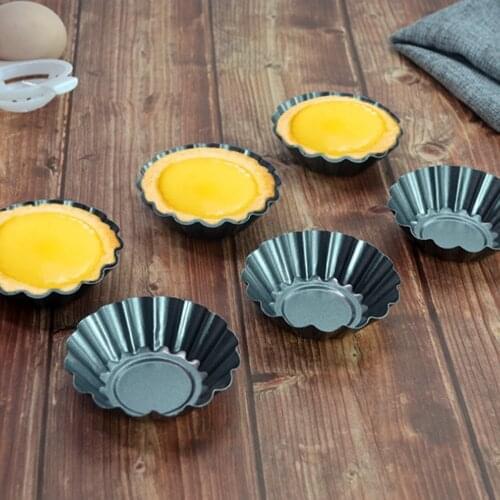 6pcs Mini Pie Muffin Cupcake Pans Non-Stick Tart Quiche Flan Pan Molds Pie Pizza Cake Mold Round Bakeware
