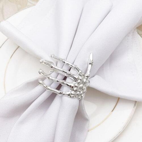Hard to Fade 6Pcs/Set Convenient Wear-resistant Alloy Napkin Buckle 4 Colors Napkin Holder Festive Touch for Gifts