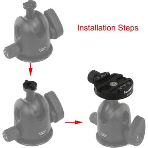 Haoge Combo Boss Adapter with 58mm Arca-Swiss-Compatible Quick Release Clamp for Manfrotto Tripod Ball Head Clamp Replacement