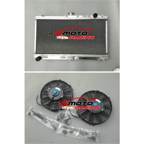 52 mm 2 ROW Aluminum Radiator & FANS FOR Mazda MX5 MX-5 Miata NB MT 1.6/1.8L L4 engine 1998-2005 KIT 99 00 01 02 03 04